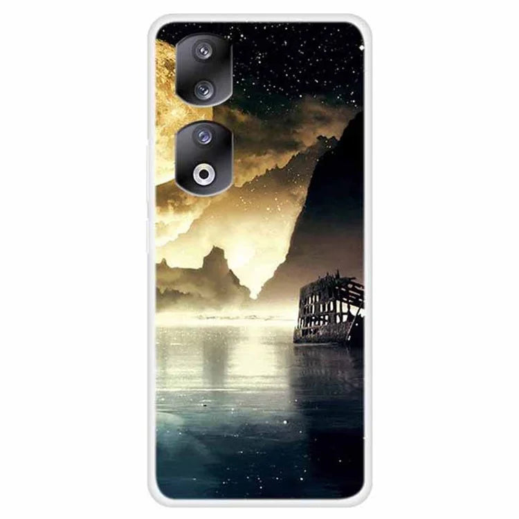 For Honor 90 Pro Case TPU Phone Back Cover Protector with Pattern Printing
