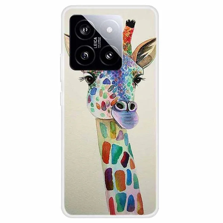 For Xiaomi 14 Case Pattern Printing Slim Anti-driop TPU Phone Protective Cover