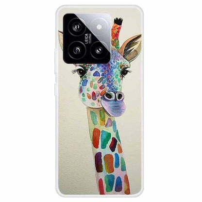 For Xiaomi 14 Case Pattern Printing Slim Anti-driop TPU Phone Protective Cover