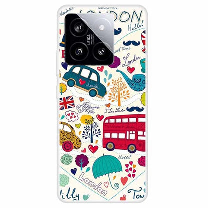 For Xiaomi 14 Case Pattern Printing Slim Anti-driop TPU Phone Protective Cover