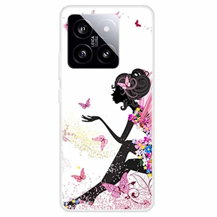 For Xiaomi 14 Case Pattern Printing Slim Anti-driop TPU Phone Protective Cover