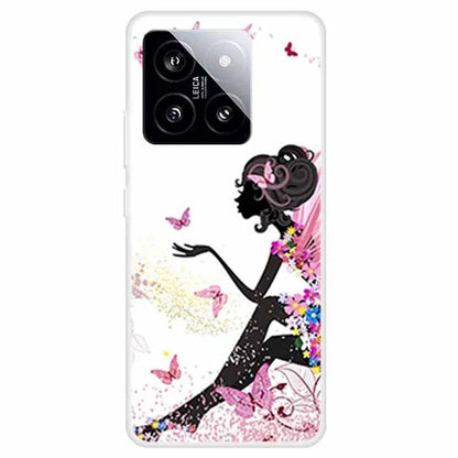 For Xiaomi 14 Case Pattern Printing Slim Anti-driop TPU Phone Protective Cover