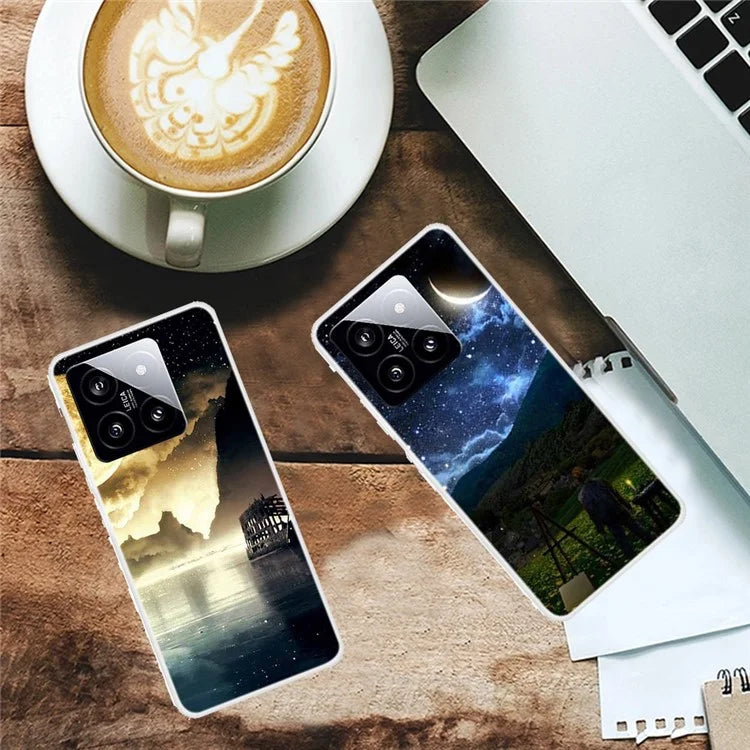 For Xiaomi 14 TPU Case Anti-drop Pattern Printing Phone Protective Back Cover