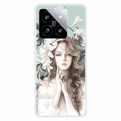 For Xiaomi 14 TPU Case Anti-drop Pattern Printing Phone Protective Back Cover
