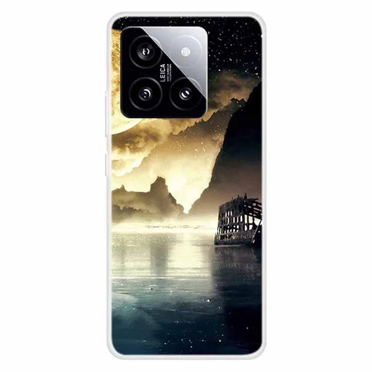 For Xiaomi 14 TPU Case Anti-drop Pattern Printing Phone Protective Back Cover