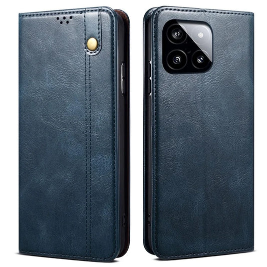 For Xiaomi Redmi K70E 5G / Poco X6 Pro 5G Leather Case Wallet Waxy Crazy Horse Texture Stand Cover