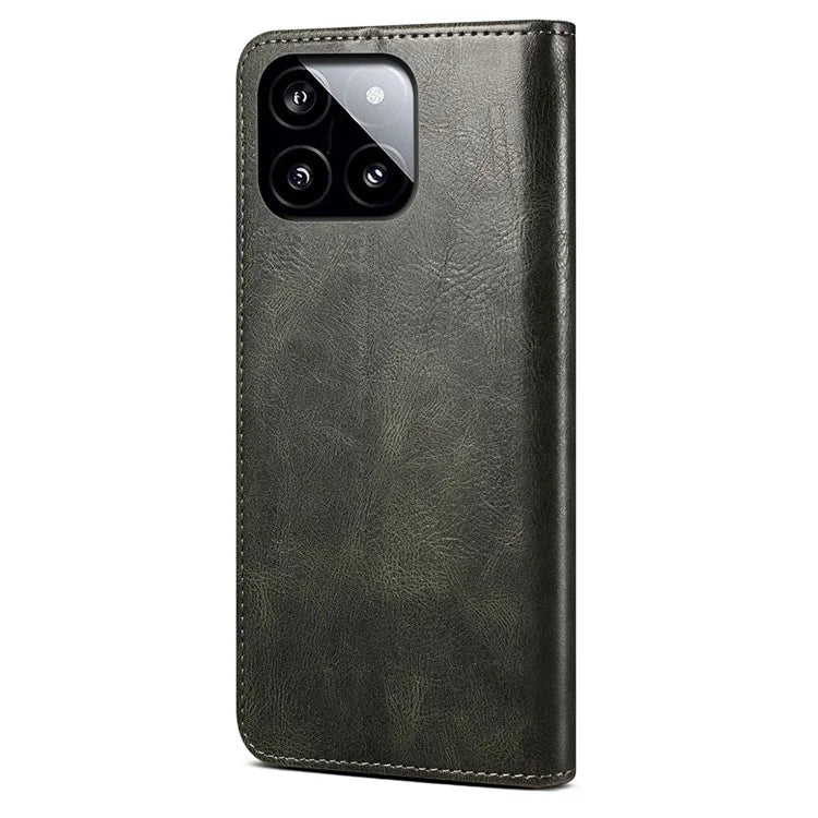 For Xiaomi Redmi K70E 5G / Poco X6 Pro 5G Leather Case Wallet Waxy Crazy Horse Texture Stand Cover
