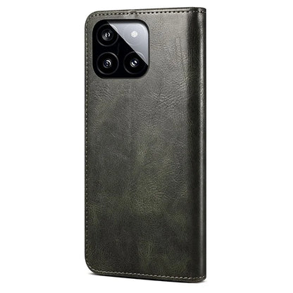 For Xiaomi Redmi K70E 5G / Poco X6 Pro 5G Leather Case Wallet Waxy Crazy Horse Texture Stand Cover