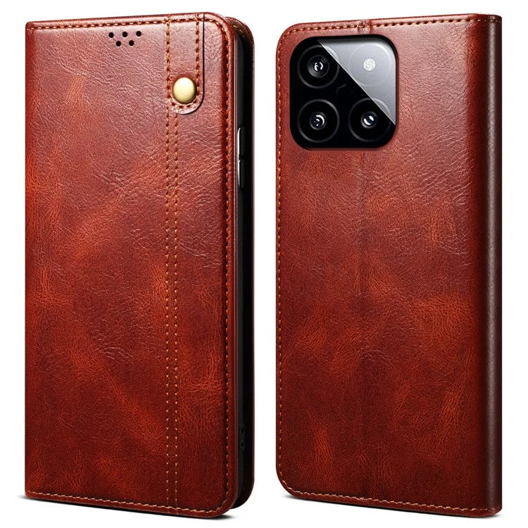 For Xiaomi Redmi K70 5G / K70 Pro 5G Leather Case Wallet Waxy Crazy Horse Texture Stand Cover