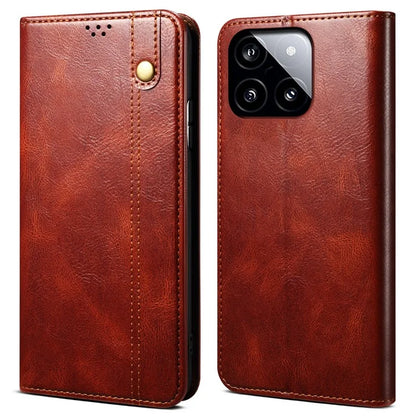 For Xiaomi Redmi K70 5G / K70 Pro 5G Leather Case Wallet Waxy Crazy Horse Texture Stand Cover