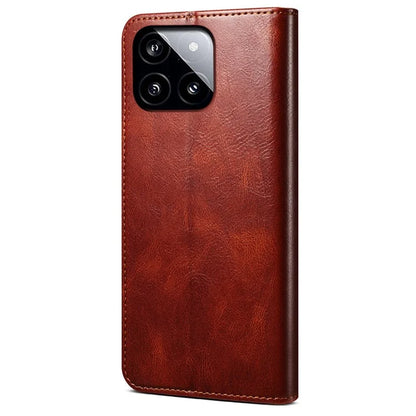 For Xiaomi Redmi K70 5G / K70 Pro 5G Leather Case Wallet Waxy Crazy Horse Texture Stand Cover