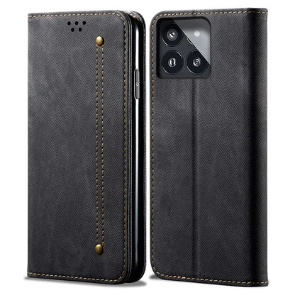 For Xiaomi Redmi K70E 5G / Poco X6 Pro 5G Leather Case Wallet Jeans Cloth Texture Phone Protective Cover