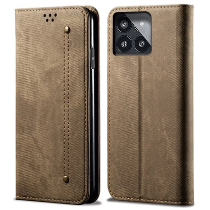 For Xiaomi Redmi K70 5G / K70 Pro 5G Case Cover Jeans Cloth Texture PU Leather Wallet Cover Stand