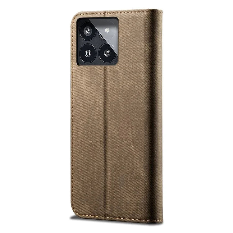 For Xiaomi Redmi K70 5G / K70 Pro 5G Case Cover Jeans Cloth Texture PU Leather Wallet Cover Stand