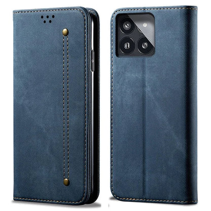 For Xiaomi Redmi K70 5G / K70 Pro 5G Case Cover Jeans Cloth Texture PU Leather Wallet Cover Stand