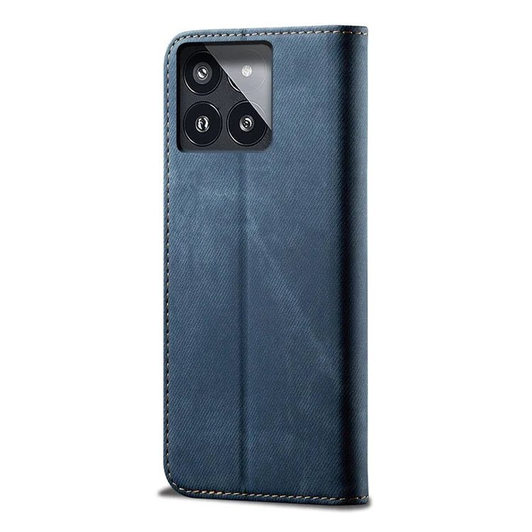 For Xiaomi Redmi K70 5G / K70 Pro 5G Case Cover Jeans Cloth Texture PU Leather Wallet Cover Stand
