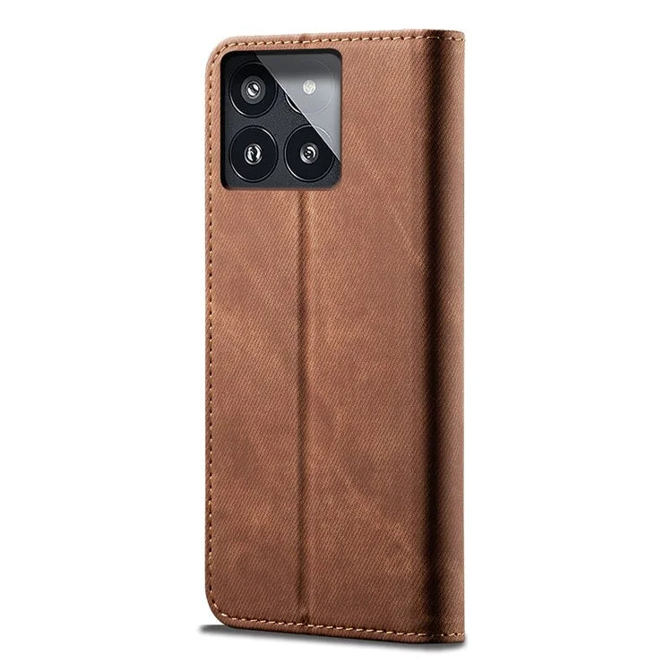 For Xiaomi Redmi K70 5G / K70 Pro 5G Case Cover Jeans Cloth Texture PU Leather Wallet Cover Stand