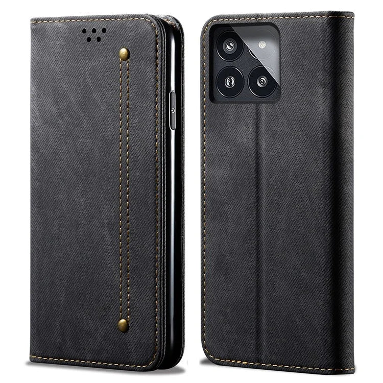 For Xiaomi Redmi K70 5G / K70 Pro 5G Case Cover Jeans Cloth Texture PU Leather Wallet Cover Stand