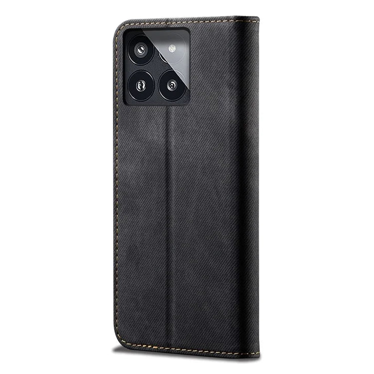 For Xiaomi Redmi K70 5G / K70 Pro 5G Case Cover Jeans Cloth Texture PU Leather Wallet Cover Stand