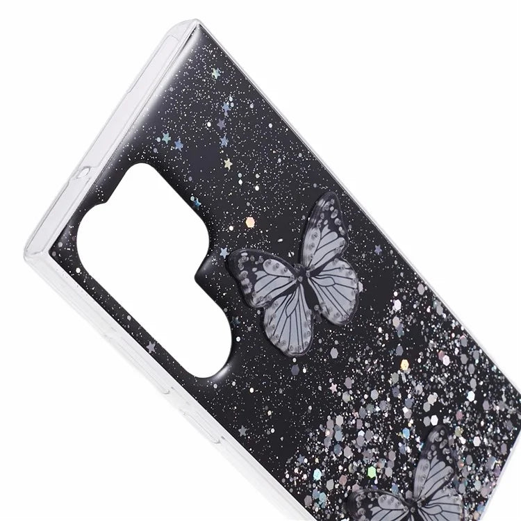 AW Series For Samsung Galaxy S23 Ultra Case TPU+PVC Epoxy Back Cover with Big Rear Lens Hole