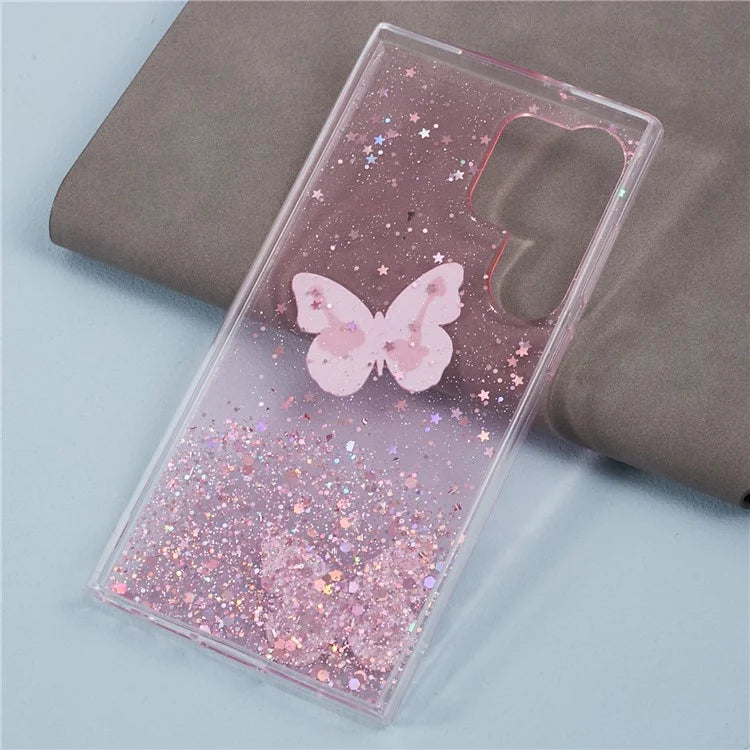 AW Series For Samsung Galaxy S23 Ultra Case TPU+PVC Epoxy Back Cover with Big Rear Lens Hole