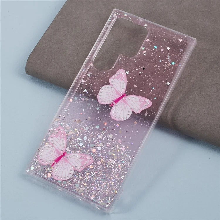 AW Series For Samsung Galaxy S23 Ultra Case TPU+PVC Epoxy Back Cover with Big Rear Lens Hole