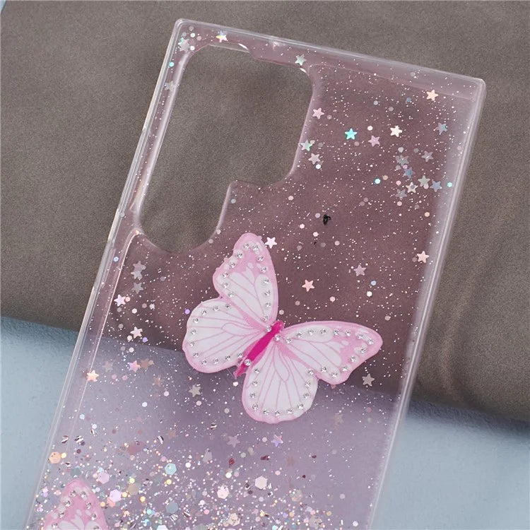AW Series For Samsung Galaxy S23 Ultra Case TPU+PVC Epoxy Back Cover with Big Rear Lens Hole