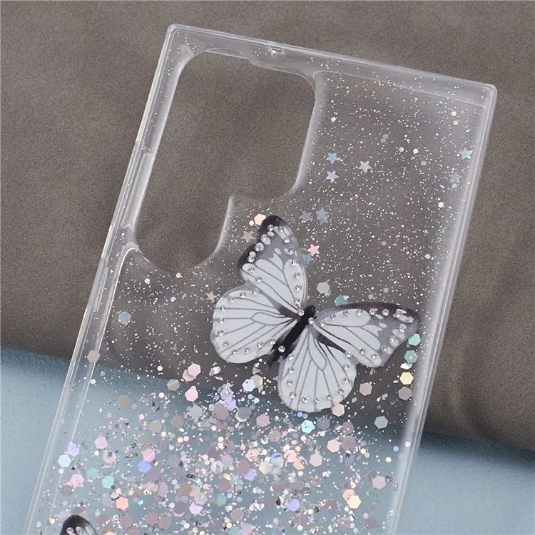 AW Series For Samsung Galaxy S23 Ultra Case TPU+PVC Epoxy Back Cover with Big Rear Lens Hole