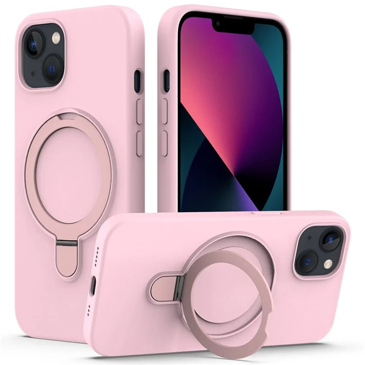 For iPhone 13 Case PC + Silicone Kickstand Magnetic Phone Cover
