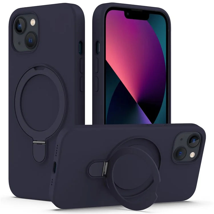 For iPhone 13 Case PC + Silicone Kickstand Magnetic Phone Cover