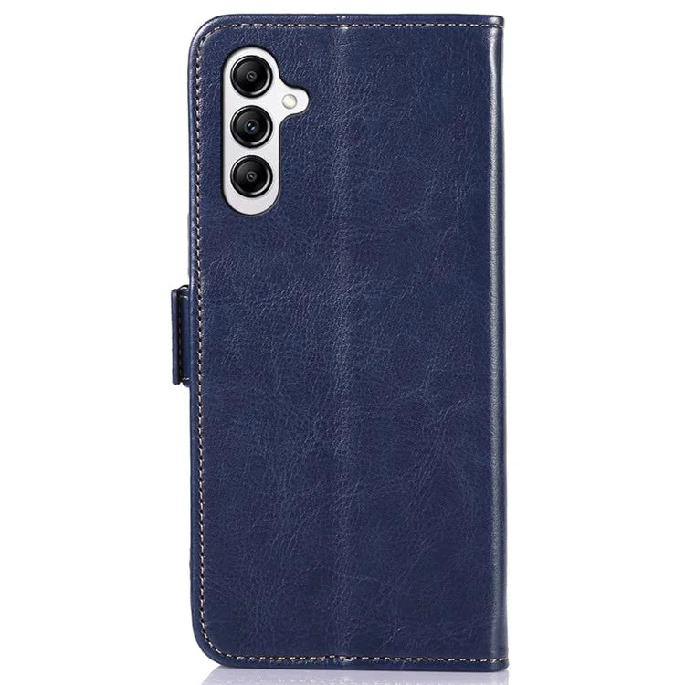 ABEEL For Samsung Galaxy A35 5G Magnetic Phone Case Crazy Horse Texture PU Leather Wallet Cover