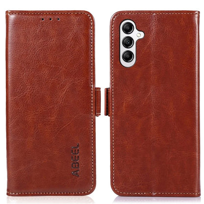 ABEEL For Samsung Galaxy A35 5G Magnetic Phone Case Crazy Horse Texture PU Leather Wallet Cover