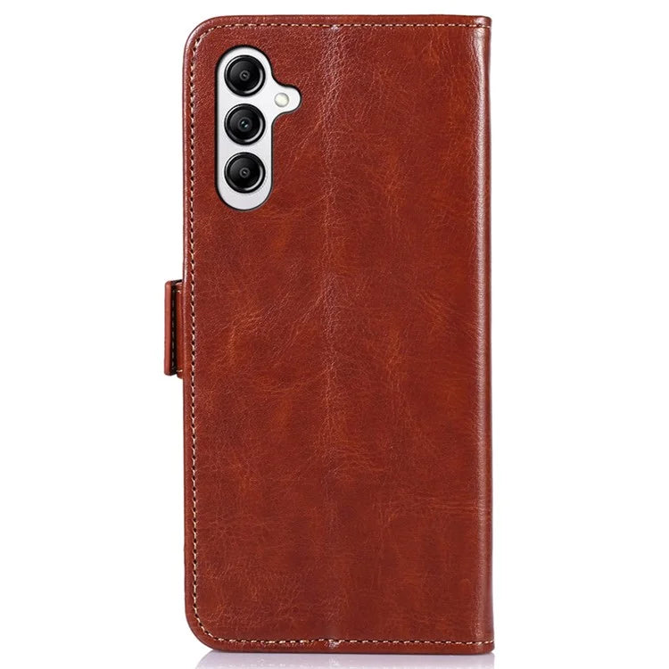ABEEL For Samsung Galaxy A35 5G Magnetic Phone Case Crazy Horse Texture PU Leather Wallet Cover