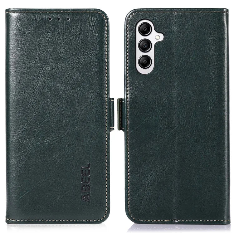 ABEEL For Samsung Galaxy A35 5G Magnetic Phone Case Crazy Horse Texture PU Leather Wallet Cover