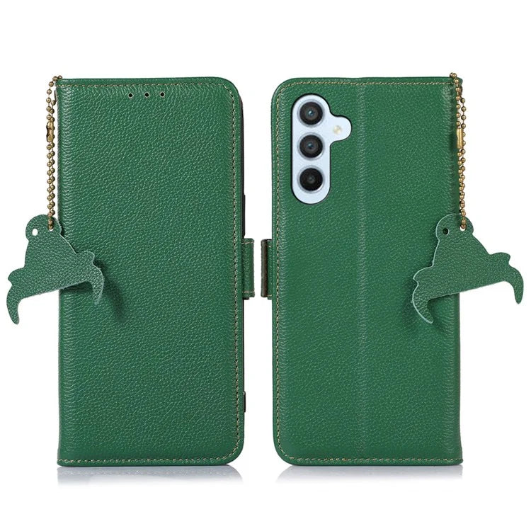 For Samsung Galaxy A35 5G Leather Case RFID Blocking Genuine Cow Phone Cover
