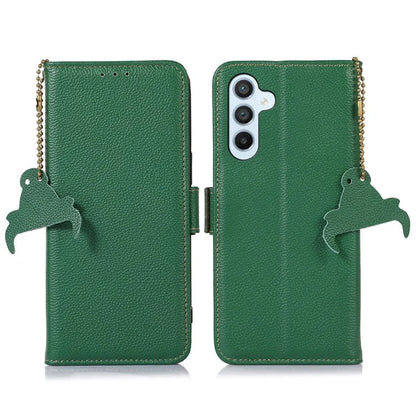 For Samsung Galaxy A35 5G Leather Case RFID Blocking Genuine Cow Phone Cover