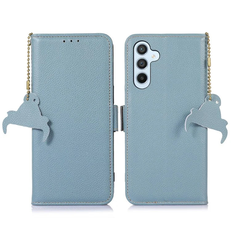 For Samsung Galaxy A35 5G Leather Case RFID Blocking Genuine Cow Phone Cover