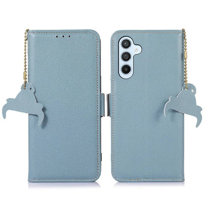 For Samsung Galaxy A35 5G Leather Case RFID Blocking Genuine Cow Phone Cover