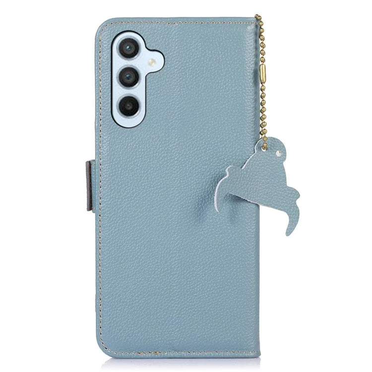 For Samsung Galaxy A35 5G Leather Case RFID Blocking Genuine Cow Phone Cover