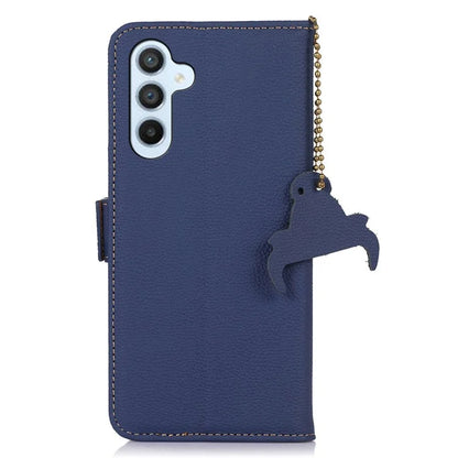 For Samsung Galaxy A35 5G Leather Case RFID Blocking Genuine Cow Phone Cover