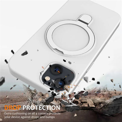 For iPhone 14 Plus Kickstand Case PC + Silicone Phone Cover Compatible with MagSafe