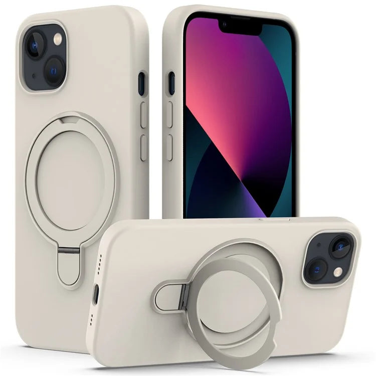 For iPhone 14 Plus Kickstand Case PC + Silicone Phone Cover Compatible with MagSafe
