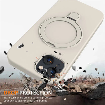 For iPhone 14 Plus Kickstand Case PC + Silicone Phone Cover Compatible with MagSafe