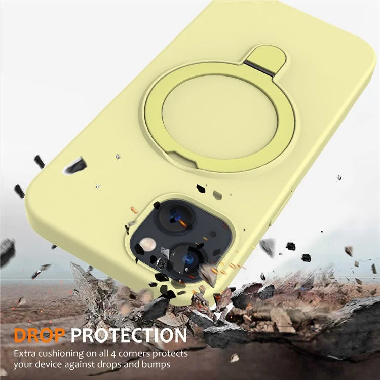 For iPhone 14 Plus Kickstand Case PC + Silicone Phone Cover Compatible with MagSafe