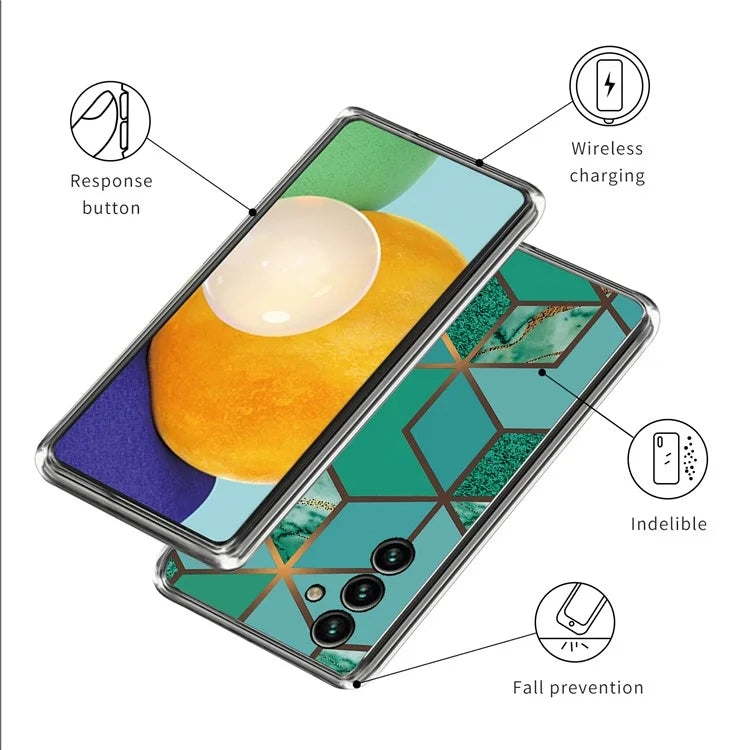 For Samsung Galaxy A15 4G TPU Case IMD Abstract Marble Mobile Phone Cover
