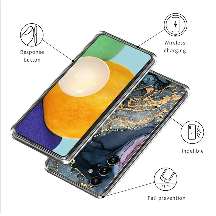For Samsung Galaxy A15 4G TPU Case IMD Abstract Marble Mobile Phone Cover