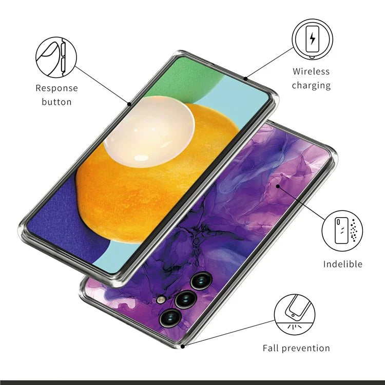 For Samsung Galaxy A15 4G TPU Case IMD Abstract Marble Mobile Phone Cover