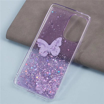 AW Series TPU+PVC Case for Samsung Galaxy A33 5G Shell Butterfly Decor Big Rear Lens Hole Cover