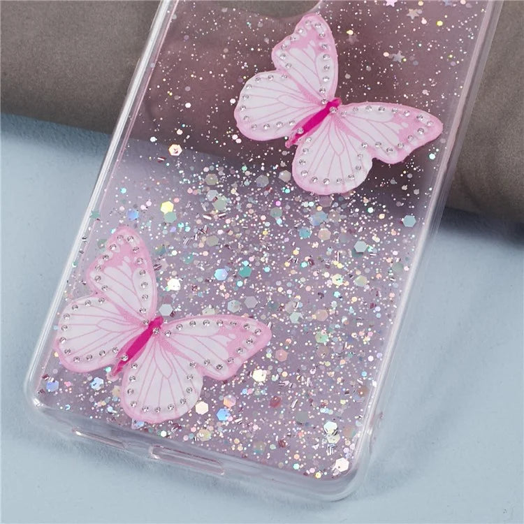 AW Series TPU+PVC Case for Samsung Galaxy A33 5G Shell Butterfly Decor Big Rear Lens Hole Cover