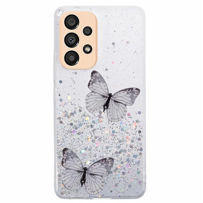 AW Series Case for Samsung Galaxy A23 5G (Global Version) / A23 4G Shell Sparkle Epoxy Butterfly Decor Big Rear Lens Hole Phone Cover